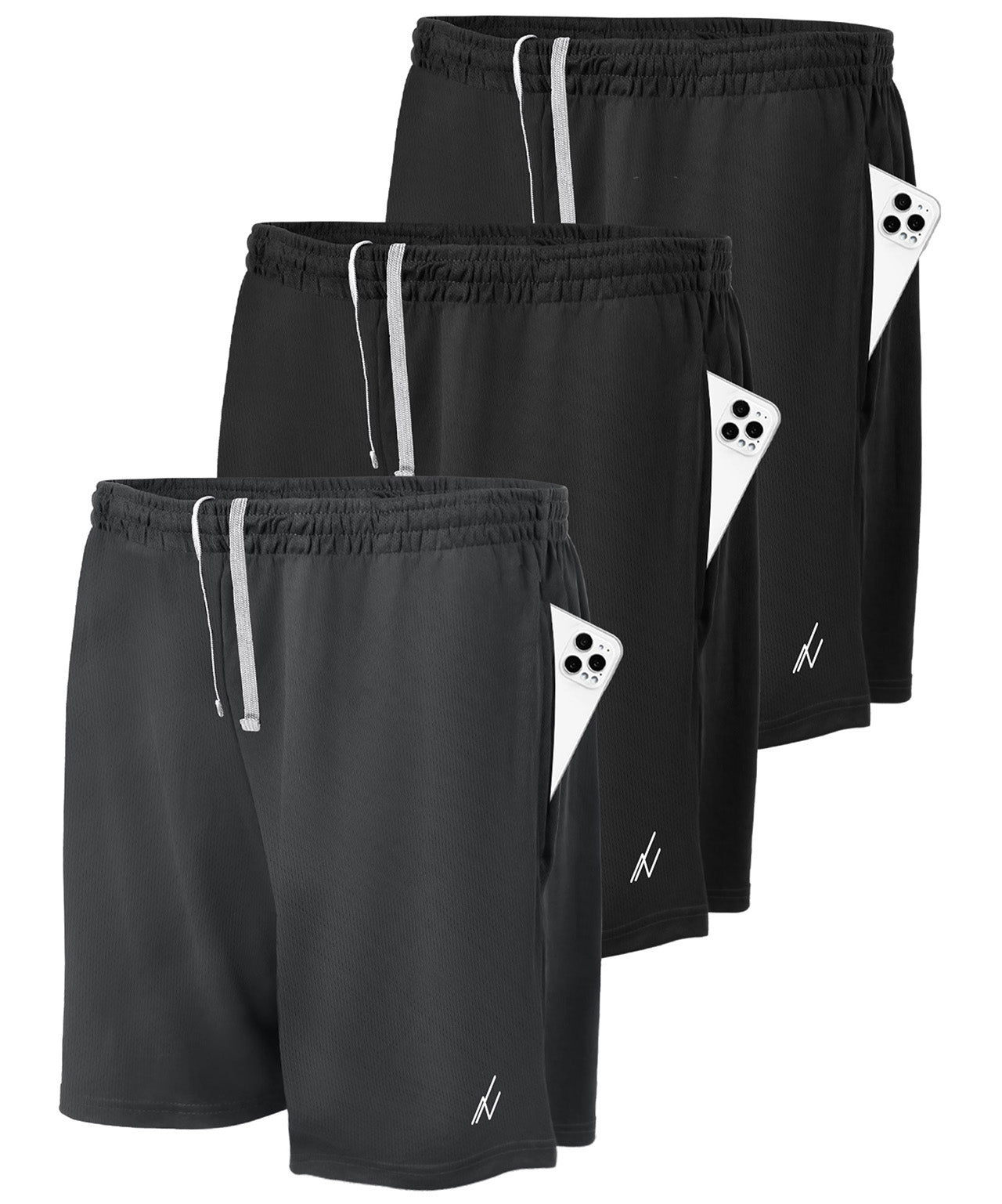 Black-Black-Dark Grey-Pack of 3