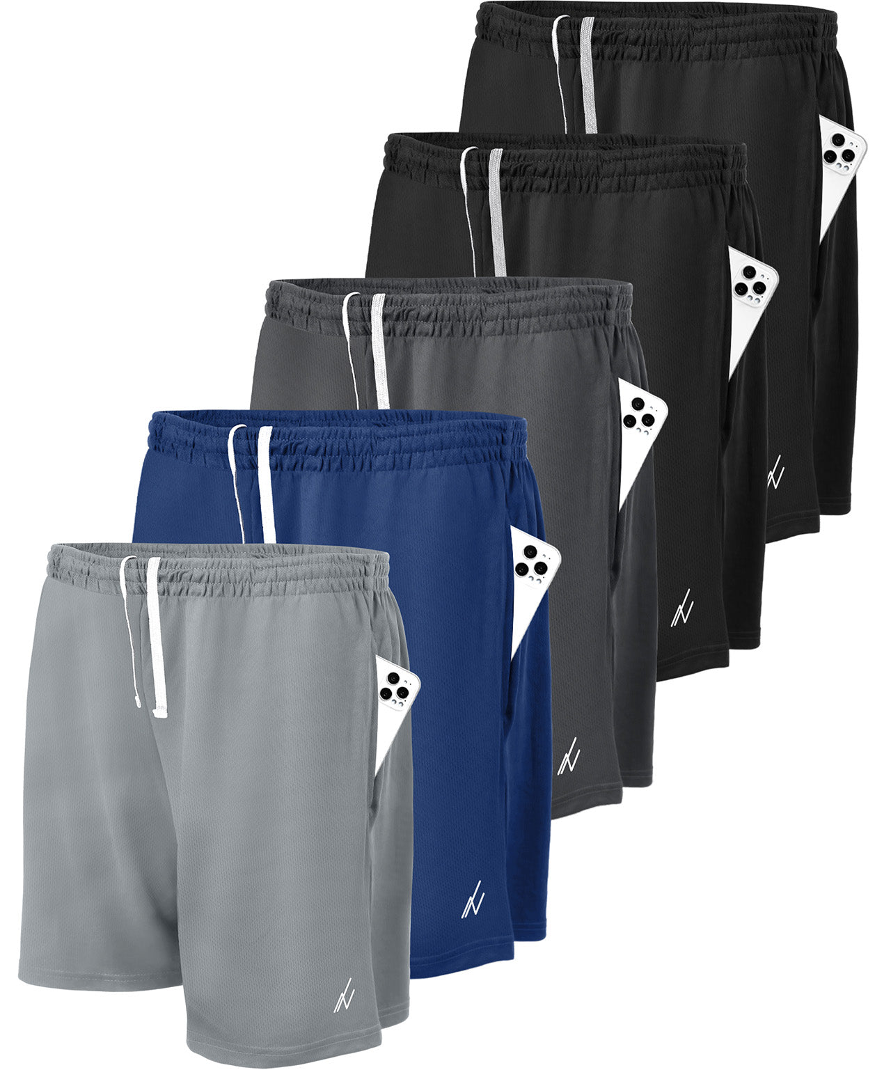 Black-Black-Navy-Dark Grey-_Medium Grey-pack of 5