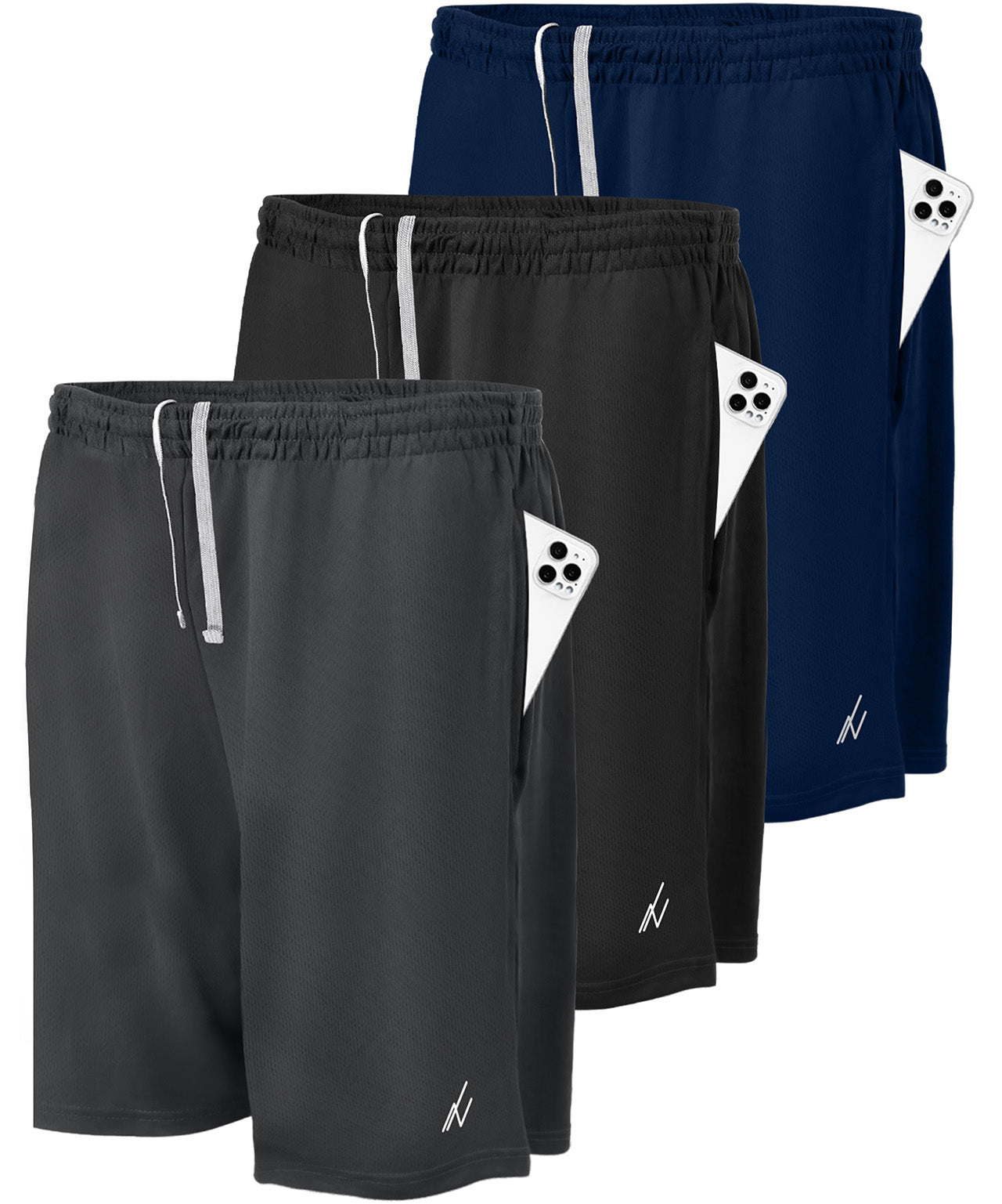 Black-Navy-Dark Grey-Pack of 3