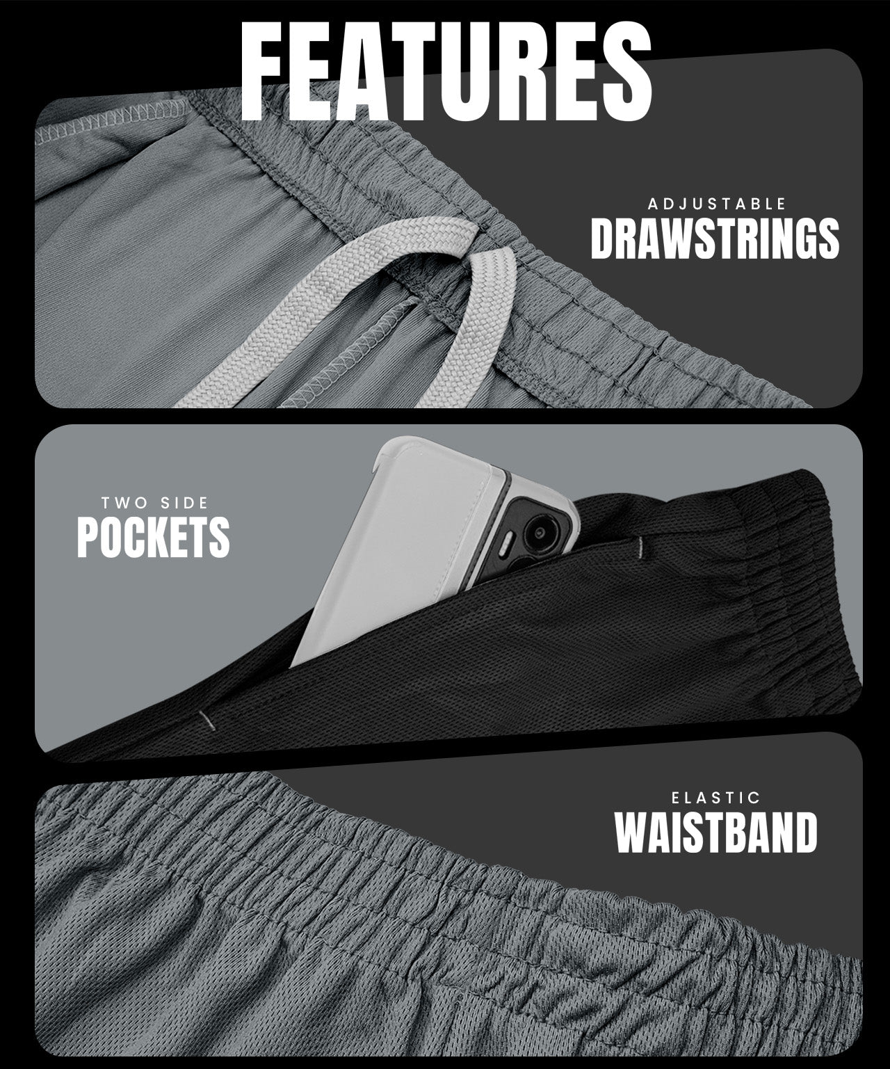 Black-Medium Grey-Pack of 2