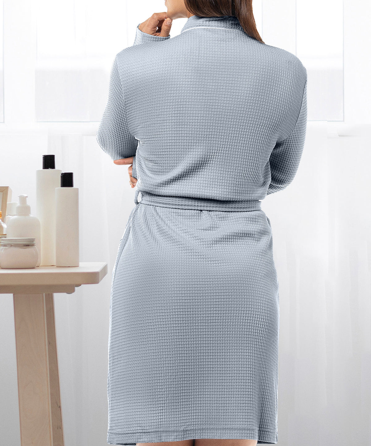 NY Threads Womens Robe Soft Knit Waffle Bathrobe Lightweight Knee ...