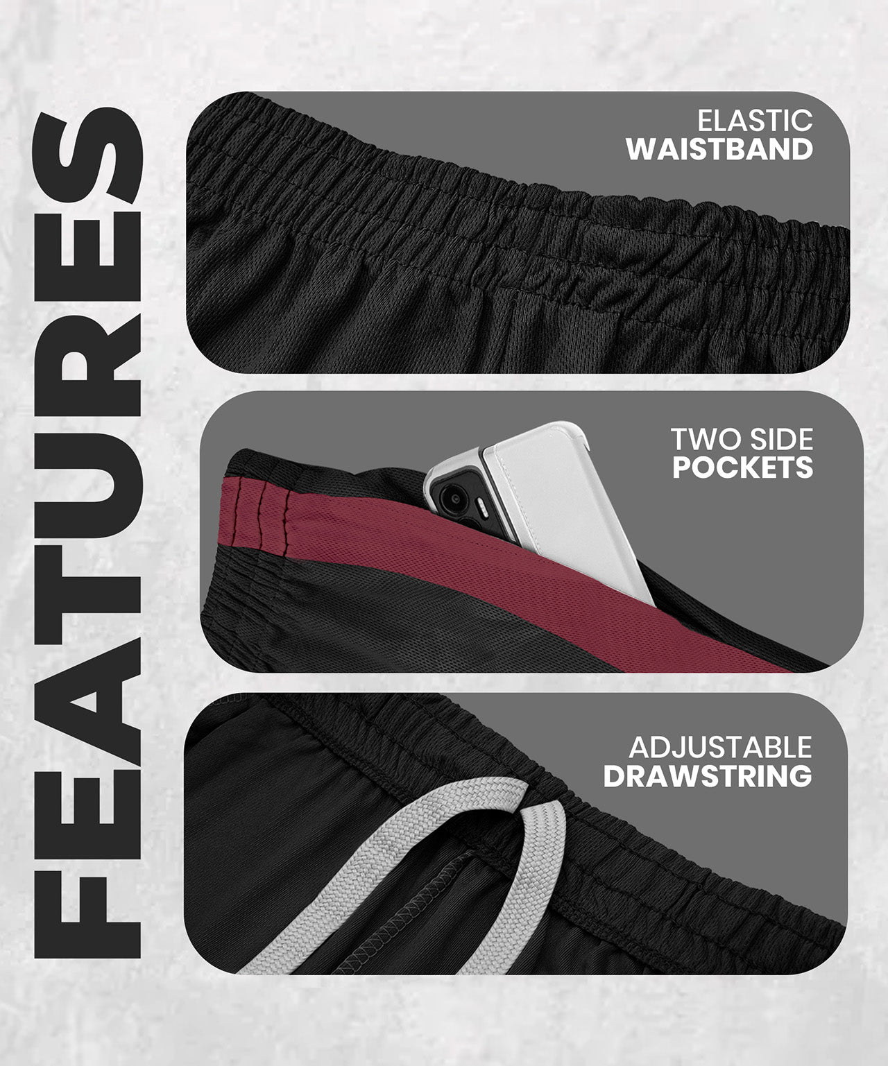 Black with burgundy-single