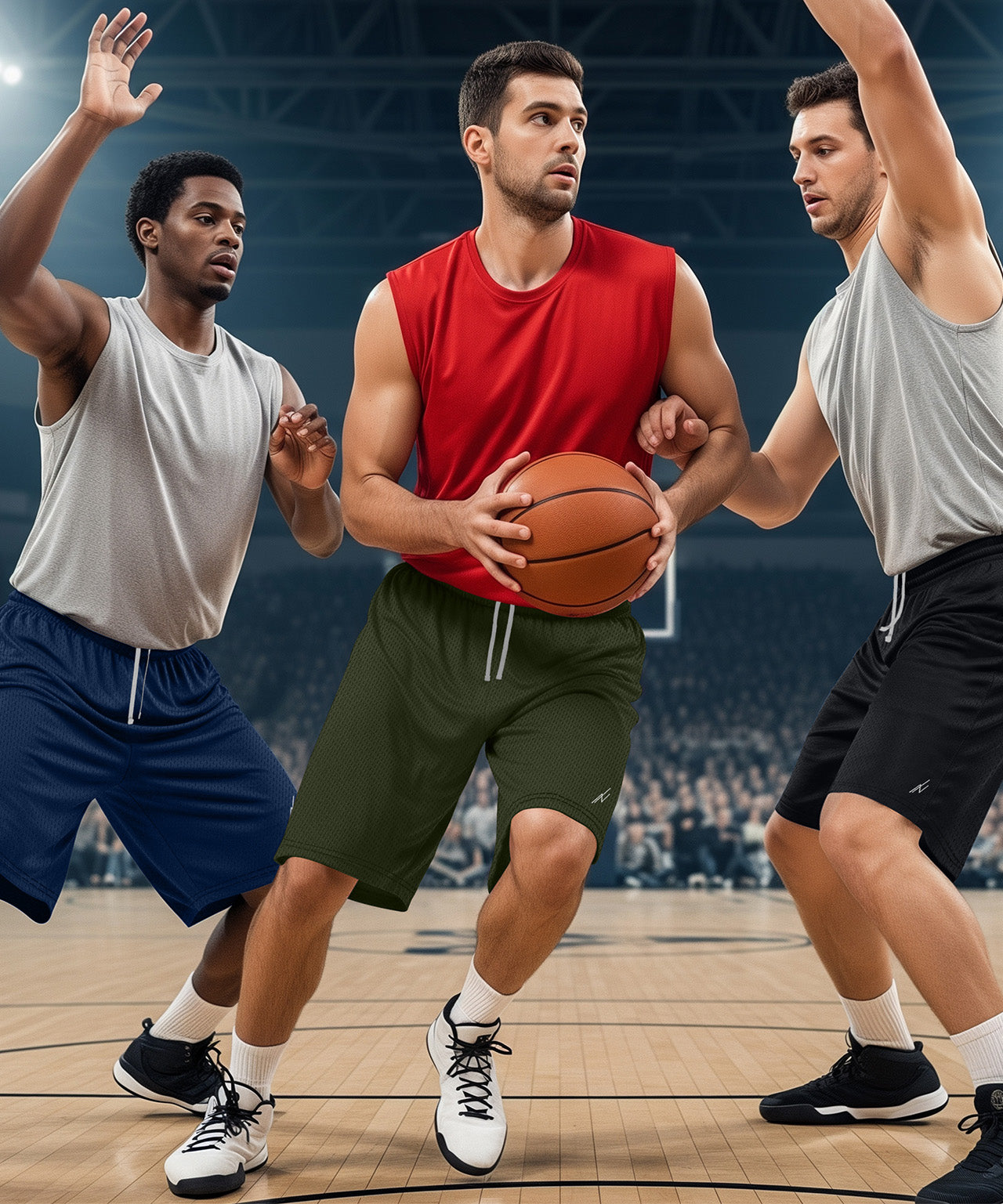 Black-Navy-Army Green-Pack of 3