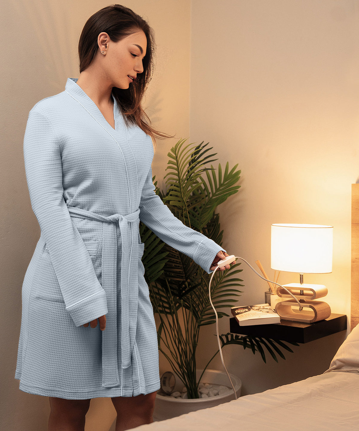 NY Threads Womens Robe Soft Knit Waffle Bathrobe Lightweight Knee ...