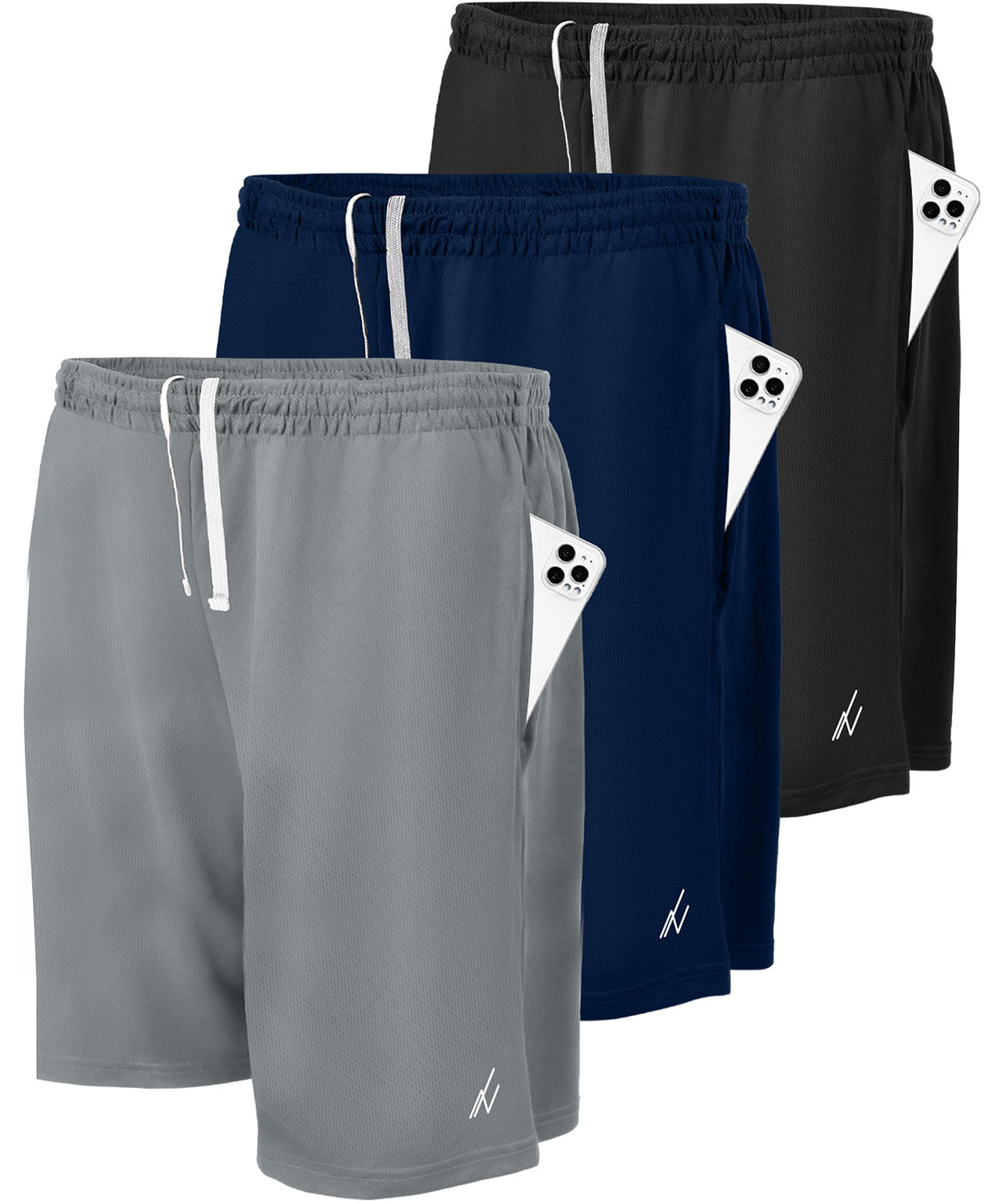 Black-Navy-Medium Grey-Pack of 3