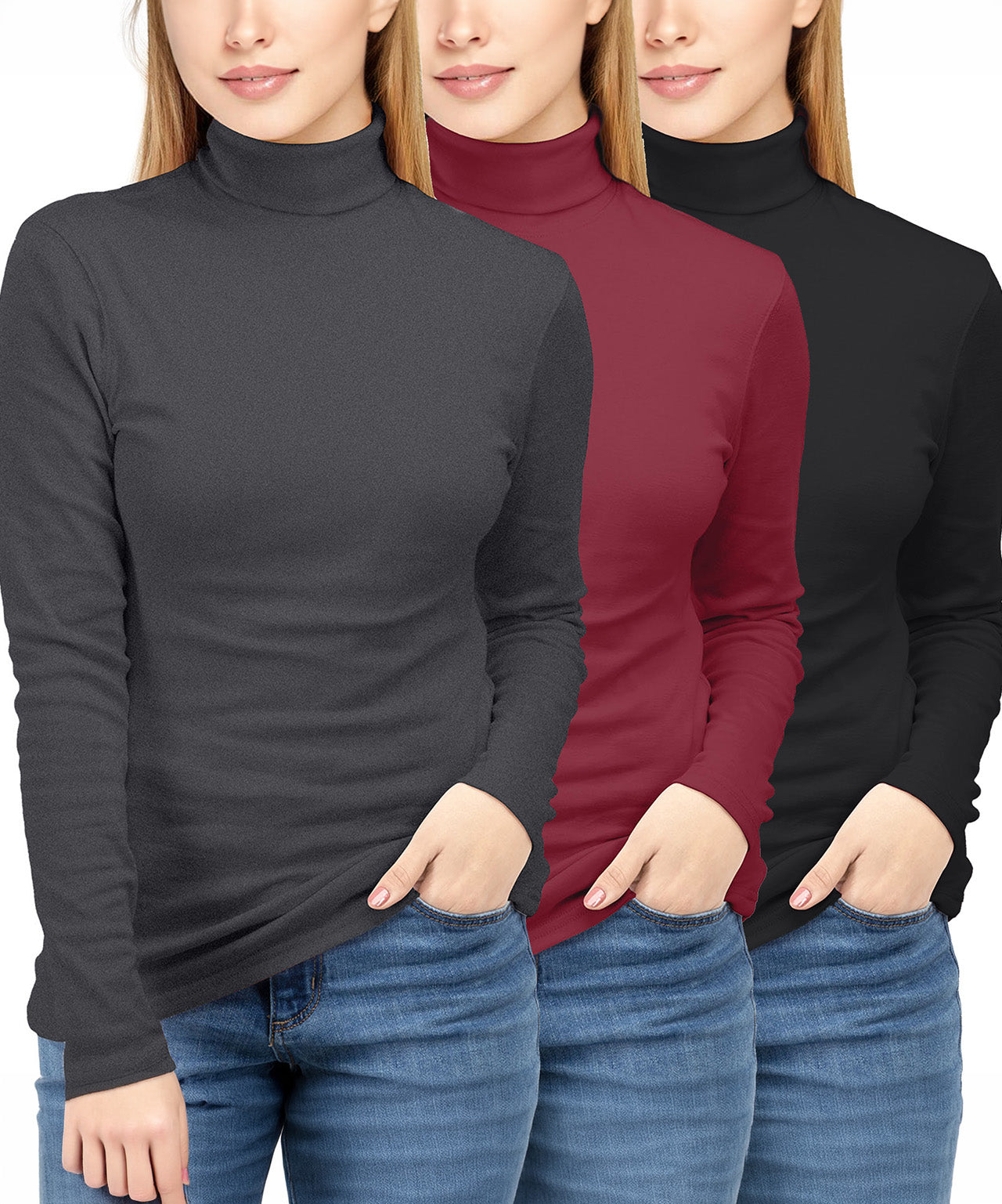 Black-Red-Grey-Pack of 3