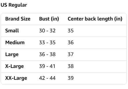 Size Chart